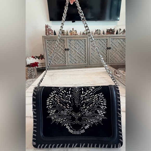 Topshop Studded Chain Shoulder Bag – Suede Front Flap – EUC - Picture 13 of 17